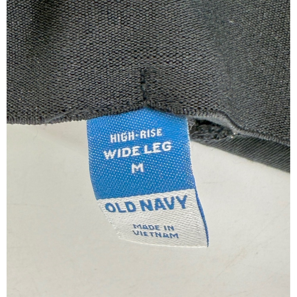 Old Navy High Rise Wide Leg Black Pants Trouser Medium Stretch Boho Professional - Picture 3 of 11